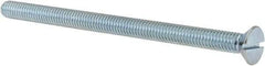 Value Collection - 5/16-18 UNC, 5" OAL Slotted Drive Machine Screw - Flat Head, Grade J82 Steel, Zinc-Plated Finish, Without Washer - USA Tool & Supply