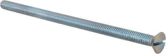 Value Collection - 5/16-18 UNC, 6" OAL Slotted Drive Machine Screw - Flat Head, Grade 2 Steel, Zinc-Plated Finish, Without Washer - USA Tool & Supply