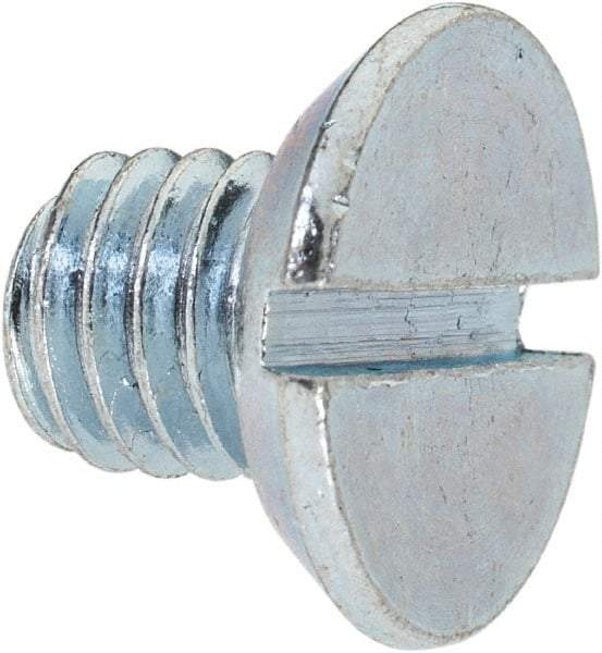 Value Collection - 3/8-16 UNC, 1/2" OAL Slotted Drive Machine Screw - Flat Head, Grade 2 Steel, Zinc-Plated Finish, Without Washer - USA Tool & Supply