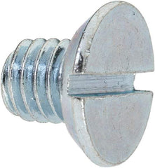 Value Collection - 3/8-16 UNC, 1/2" OAL Slotted Drive Machine Screw - Flat Head, Grade 2 Steel, Zinc-Plated Finish, Without Washer - USA Tool & Supply