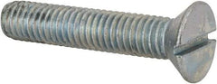 Value Collection - 3/8-16 UNC, 2" OAL Slotted Drive Machine Screw - Flat Head, Grade 2 Steel, Zinc-Plated Finish, Without Washer - USA Tool & Supply