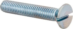 Value Collection - 3/8-16 UNC, 2-1/4" OAL Slotted Drive Machine Screw - Flat Head, Grade 2 Steel, Zinc-Plated Finish, Without Washer - USA Tool & Supply