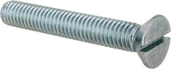 Value Collection - 3/8-16 UNC, 2-1/2" OAL Slotted Drive Machine Screw - Flat Head, Grade 2 Steel, Zinc-Plated Finish, Without Washer - USA Tool & Supply