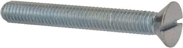 Value Collection - 3/8-16 UNC, 3" OAL Slotted Drive Machine Screw - Flat Head, Grade 2 Steel, Zinc-Plated Finish, Without Washer - USA Tool & Supply