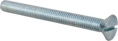 Value Collection - 3/8-16 UNC, 4" OAL Slotted Drive Machine Screw - Flat Head, Grade 2 Steel, Zinc-Plated Finish, Without Washer - USA Tool & Supply