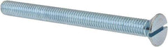Value Collection - 3/8-16 UNC, 4-1/2" OAL Slotted Drive Machine Screw - Flat Head, Grade J82 Steel, Zinc-Plated Finish, Without Washer - USA Tool & Supply