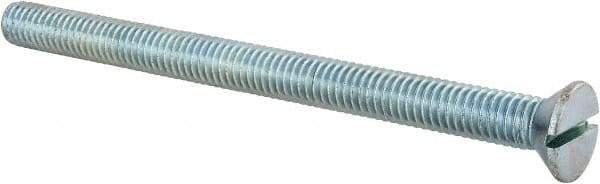 Value Collection - 3/8-16 UNC, 5" OAL Slotted Drive Machine Screw - Flat Head, Grade 2 Steel, Zinc-Plated Finish, Without Washer - USA Tool & Supply