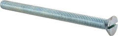 Value Collection - 3/8-16 UNC, 5" OAL Slotted Drive Machine Screw - Flat Head, Grade 2 Steel, Zinc-Plated Finish, Without Washer - USA Tool & Supply