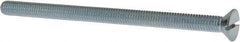 Value Collection - 3/8-16 UNC, 6" OAL Slotted Drive Machine Screw - Flat Head, Grade J82 Steel, Zinc-Plated Finish, Without Washer - USA Tool & Supply