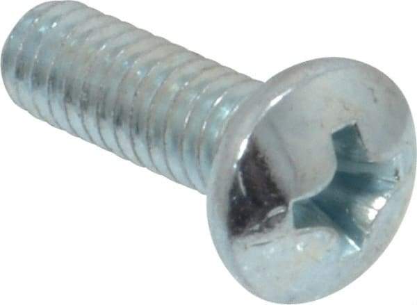 Value Collection - #8-32 UNC, 1/2" Length Under Head Phillips Drive Machine Screw - Pan Head, Grade 2 Steel, Zinc-Plated Finish, Without Washer - USA Tool & Supply