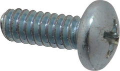 Value Collection - #10-24 UNC, 1/2" Length Under Head Phillips Drive Machine Screw - Pan Head, Grade 2 Steel, Zinc-Plated Finish, Without Washer - USA Tool & Supply