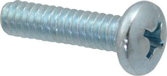 Value Collection - #10-24 UNC, 3/4" Length Under Head Phillips Drive Machine Screw - Pan Head, Grade 2 Steel, Zinc-Plated Finish, Without Washer - USA Tool & Supply