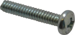 Value Collection - #10-24 UNC, 1" Length Under Head Phillips Drive Machine Screw - Pan Head, Grade 2 Steel, Zinc-Plated Finish, Without Washer - USA Tool & Supply