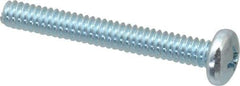 Value Collection - #10-24 UNC, 1-1/2" Length Under Head Phillips Drive Machine Screw - Pan Head, Grade 2 Steel, Zinc-Plated Finish, Without Washer - USA Tool & Supply