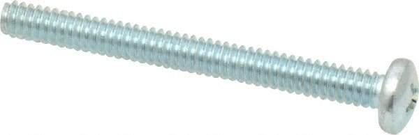 Value Collection - #10-24 UNC, 2" Length Under Head Phillips Drive Machine Screw - Pan Head, Grade 2 Steel, Zinc-Plated Finish, Without Washer - USA Tool & Supply