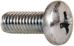 Value Collection - #10-32 UNF, 1/2" Length Under Head Phillips Drive Machine Screw - Pan Head, Grade 2 Steel, Zinc-Plated Finish, Without Washer - USA Tool & Supply