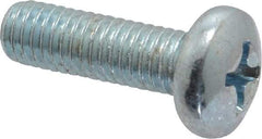 Value Collection - #10-32 UNF, 5/8" Length Under Head Phillips Drive Machine Screw - Pan Head, Grade 2 Steel, Zinc-Plated Finish, Without Washer - USA Tool & Supply