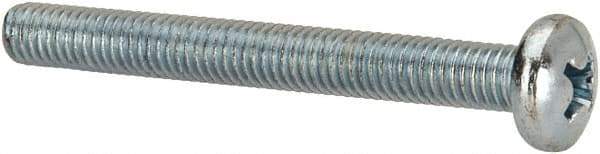 Value Collection - #10-32 UNF, 1-3/4" Length Under Head Phillips Drive Machine Screw - Pan Head, Grade 2 Steel, Zinc-Plated Finish, Without Washer - USA Tool & Supply
