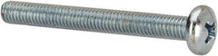 Value Collection - #10-32 UNF, 1-3/4" Length Under Head Phillips Drive Machine Screw - Pan Head, Grade 2 Steel, Zinc-Plated Finish, Without Washer - USA Tool & Supply