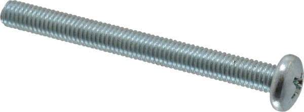 Value Collection - #10-32 UNF, 2" Length Under Head Phillips Drive Machine Screw - Pan Head, Grade 2 Steel, Zinc-Plated Finish, Without Washer - USA Tool & Supply