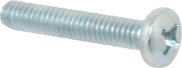 Value Collection - 1/4-20 UNC, 1-1/2" Length Under Head Phillips Drive Machine Screw - Pan Head, Grade 2 Steel, Zinc-Plated Finish, Without Washer - USA Tool & Supply