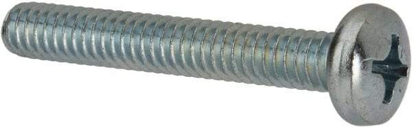 Value Collection - 1/4-20 UNC, 1-3/4" Length Under Head Phillips Drive Machine Screw - Pan Head, Grade 2 Steel, Zinc-Plated Finish, Without Washer - USA Tool & Supply