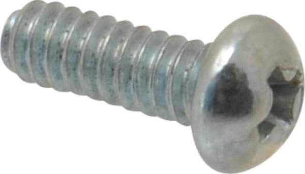 Value Collection - #4-40 UNC, 5/16" Length Under Head Phillips Drive Machine Screw - Round Head, Grade 2 Steel, Zinc-Plated Finish, Without Washer - USA Tool & Supply