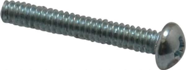 Value Collection - #4-40 UNC, 3/4" Length Under Head Phillips Drive Machine Screw - Round Head, Grade 2 Steel, Zinc-Plated Finish, Without Washer - USA Tool & Supply
