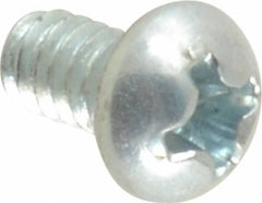 Value Collection - #6-32 UNC, 1/4" Length Under Head Phillips Drive Machine Screw - Round Head, Grade 2 Steel, Zinc-Plated Finish, Without Washer - USA Tool & Supply
