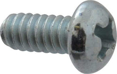 Value Collection - #6-32 UNC, 5/16" Length Under Head Phillips Drive Machine Screw - Round Head, Grade 2 Steel, Zinc-Plated Finish, Without Washer - USA Tool & Supply