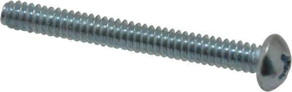 Value Collection - #6-32 UNC, 1-1/4" Length Under Head Phillips Drive Machine Screw - Round Head, Grade 2 Steel, Zinc-Plated Finish, Without Washer - USA Tool & Supply