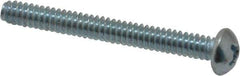Value Collection - #6-32 UNC, 1-1/4" Length Under Head Phillips Drive Machine Screw - Round Head, Grade 2 Steel, Zinc-Plated Finish, Without Washer - USA Tool & Supply