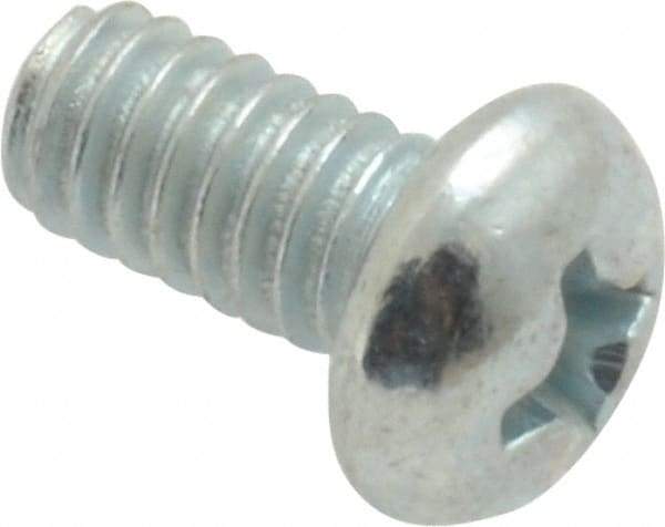 Value Collection - #8-32 UNC, 5/16" Length Under Head Phillips Drive Machine Screw - Round Head, Grade 2 Steel, Zinc-Plated Finish, Without Washer - USA Tool & Supply