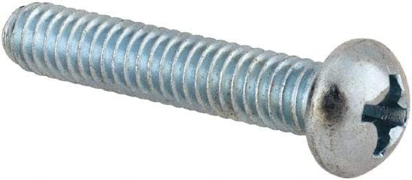 Value Collection - #8-32 UNC, 7/8" Length Under Head Phillips Drive Machine Screw - Round Head, Grade 2 Steel, Zinc-Plated Finish, Without Washer - USA Tool & Supply
