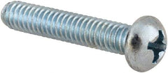 Value Collection - #8-32 UNC, 7/8" Length Under Head Phillips Drive Machine Screw - Round Head, Grade 2 Steel, Zinc-Plated Finish, Without Washer - USA Tool & Supply
