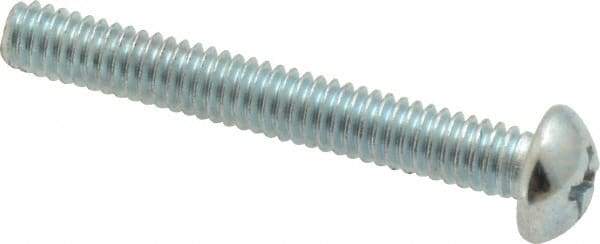 Value Collection - #8-32 UNC, 1-1/4" Length Under Head Phillips Drive Machine Screw - Round Head, Grade 2 Steel, Zinc-Plated Finish, Without Washer - USA Tool & Supply