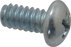 Value Collection - #10-24 UNC, 3/8" Length Under Head Phillips Drive Machine Screw - Round Head, Grade 2 Steel, Zinc-Plated Finish, Without Washer - USA Tool & Supply
