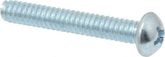 Value Collection - #10-24 UNC, 1-1/4" Length Under Head Phillips Drive Machine Screw - Round Head, Grade 2 Steel, Zinc-Plated Finish, Without Washer - USA Tool & Supply