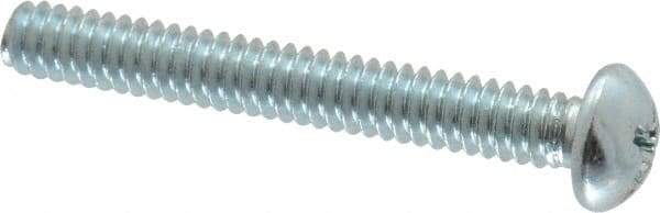 Value Collection - #10-24 UNC, 1-1/2" Length Under Head Phillips Drive Machine Screw - Round Head, Grade 2 Steel, Zinc-Plated Finish, Without Washer - USA Tool & Supply