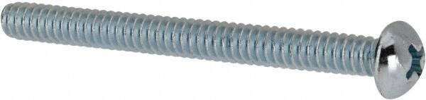 Value Collection - #10-24 UNC, 2" Length Under Head Phillips Drive Machine Screw - Round Head, Grade 2 Steel, Zinc-Plated Finish, Without Washer - USA Tool & Supply
