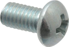 Value Collection - #10-32 UNF, 3/8" Length Under Head Phillips Drive Machine Screw - Round Head, Grade 2 Steel, Zinc-Plated Finish, Without Washer - USA Tool & Supply