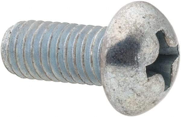 Value Collection - #10-32 UNF, 7/16" Length Under Head Phillips Drive Machine Screw - Round Head, Grade 2 Steel, Zinc-Plated Finish, Without Washer - USA Tool & Supply