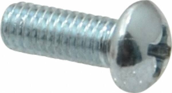 Value Collection - #10-32 UNF, 1/2" Length Under Head Phillips Drive Machine Screw - Round Head, Grade 2 Steel, Zinc-Plated Finish, Without Washer - USA Tool & Supply
