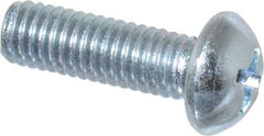 Value Collection - #10-32 UNF, 5/8" Length Under Head Phillips Drive Machine Screw - Round Head, Grade 2 Steel, Zinc-Plated Finish, Without Washer - USA Tool & Supply