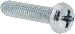 Value Collection - #10-32 UNF, 7/8" Length Under Head Phillips Drive Machine Screw - Round Head, Grade 2 Steel, Zinc-Plated Finish, Without Washer - USA Tool & Supply