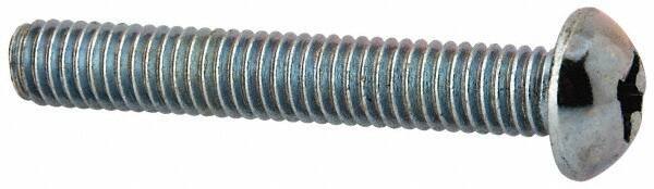 Value Collection - #10-32 UNF, 1-1/4" Length Under Head Phillips Drive Machine Screw - Round Head, Grade 2 Steel, Zinc-Plated Finish, Without Washer - USA Tool & Supply