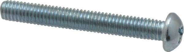 Value Collection - #10-32 UNF, 1-1/2" Length Under Head Phillips Drive Machine Screw - Round Head, Grade 2 Steel, Zinc-Plated Finish, Without Washer - USA Tool & Supply