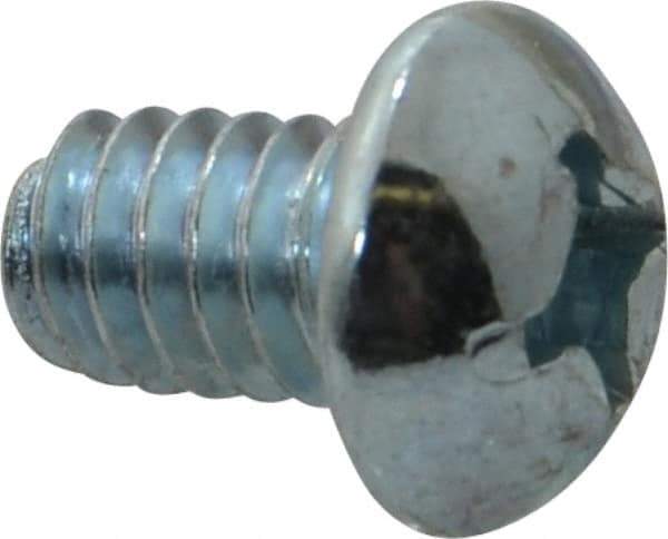 Value Collection - 1/4-20 UNC, 3/8" Length Under Head Phillips Drive Machine Screw - Round Head, Grade 2 Steel, Zinc-Plated Finish, Without Washer - USA Tool & Supply