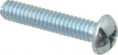 Value Collection - 1/4-20 UNC, 1-1/4" Length Under Head Phillips Drive Machine Screw - Round Head, Grade 2 Steel, Zinc-Plated Finish, Without Washer - USA Tool & Supply