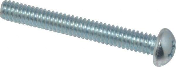Value Collection - 1/4-20 UNC, 2" Length Under Head Phillips Drive Machine Screw - Round Head, Grade 2 Steel, Zinc-Plated Finish, Without Washer - USA Tool & Supply